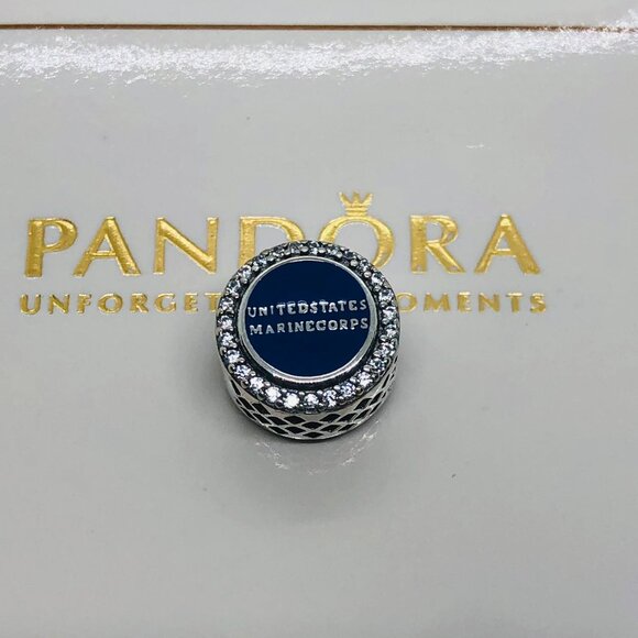 ✨🔥Pandora United States Marine Corps Charm USMC U.S. Marines Military CHARM - Picture 5 of 5